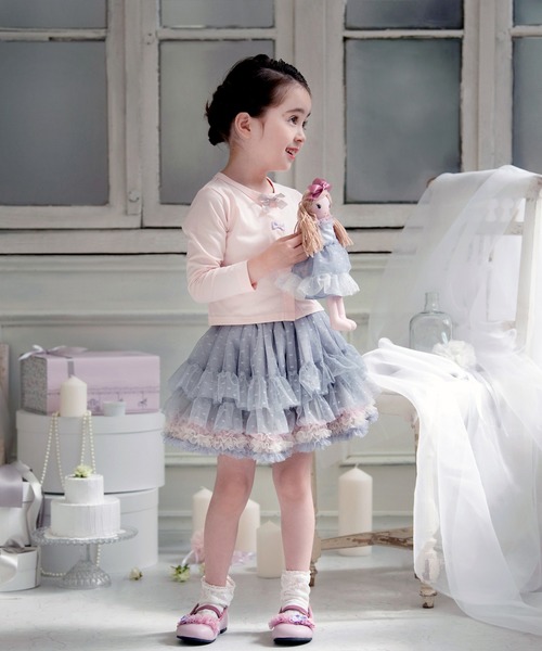 panpantutu（パンパンチュチュ）の「UVcut フレンチリボンカーディガン(Junior)（カーディガン/ボレロ・キッズ・ライトグレー/ネイビー/ベビーピンク/ミント/レモンイエロー・140cm/150cm）」の10枚目の写真