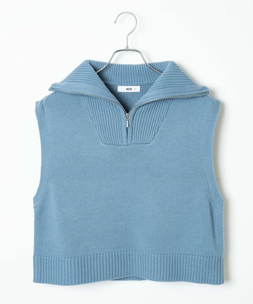 WEGO(ウィゴー)の「WEGO/ハーフジップニットベスト(ベスト・レディース・ブラック/サックスブルー/ライトブラウン/ホワイト系その他5・FREE)」の12枚目の写真