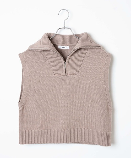 WEGO(ウィゴー)の「WEGO/ハーフジップニットベスト(ベスト・レディース・ブラック/サックスブルー/ライトブラウン/ホワイト系その他5・FREE)」の14枚目の写真