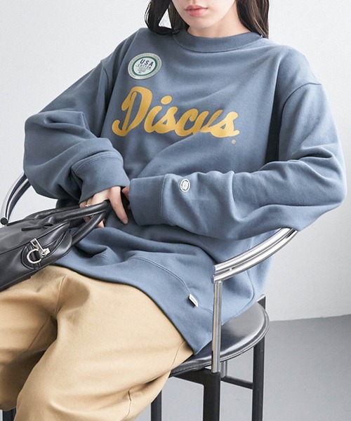 DISCUS ATHLETIC(ディスカス アスレチック)の「DISCUS ATHLETIC/ディスカス アスレチック USAコットンカレッジプリントスウェットプルオーバー(スウェット・レディース・ネイビー/ライトブルー/アイボリー/ブラック/グリーン系/オフホワイト・M/L)」の5枚目の写真
