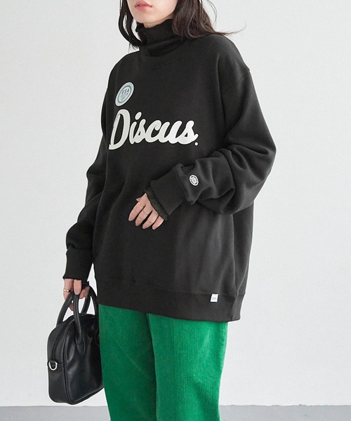DISCUS ATHLETIC(ディスカス アスレチック)の「DISCUS ATHLETIC/ディスカス アスレチック USAコットンカレッジプリントスウェットプルオーバー(スウェット・レディース・ネイビー/ライトブルー/アイボリー/ブラック/グリーン系/オフホワイト・M/L)」の1枚目の写真