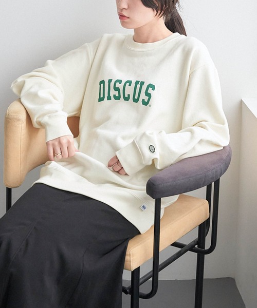 DISCUS ATHLETIC(ディスカス アスレチック)の「DISCUS ATHLETIC/ディスカス アスレチック USAコットンカレッジプリントスウェットプルオーバー(スウェット・レディース・ネイビー/ライトブルー/アイボリー/ブラック/グリーン系/オフホワイト・M/L)」の10枚目の写真
