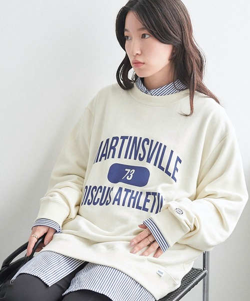 DISCUS ATHLETIC(ディスカス アスレチック)の「DISCUS ATHLETIC/ディスカス アスレチック USAコットンカレッジプリントスウェットプルオーバー(スウェット・レディース・ネイビー/ライトブルー/アイボリー/ブラック/グリーン系/オフホワイト・M/L)」の14枚目の写真