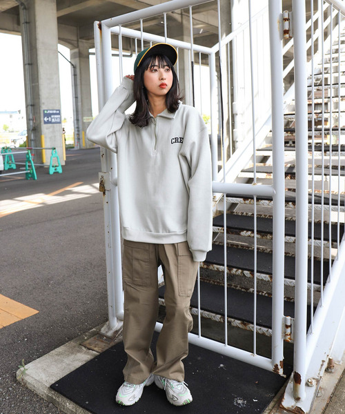 ZIP FIVE(ジップファイブ)の「【ZIP FIVE】11oz ヘビーウェイトハーフジップフロント刺繍ロゴスウェット(スウェット・メンズ・杢グレー/ダークグリーン/ネイビー/アイボリー/ブラック・LARGE/X-LARGE/MEDIUM)」の19枚目の写真