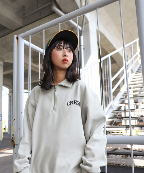 d95【人気Lサイズ】FR2♧ハーフジップ　刺繍ビックロゴ　スウェット　月桃 ZIP FIVE トレーナー スウェット 「ZIP FIVE」 アソート 刺繍