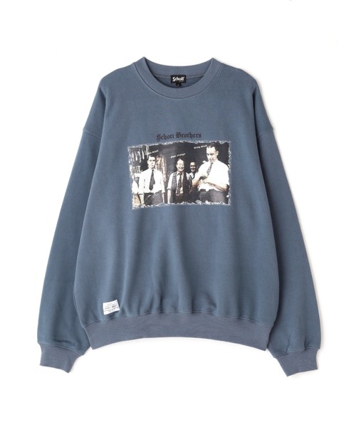 schott（ショット）の「【WEB LIMITED】Schott/ショット/CREW SWEAT PHOTO/クルースウェット フォト（スウェット・メンズ・ブラック/ブルー/ゴールド/ブルーグレー・XX-LARGE/MEDIUM/LARGE/X-LARGE）」の6枚目の写真