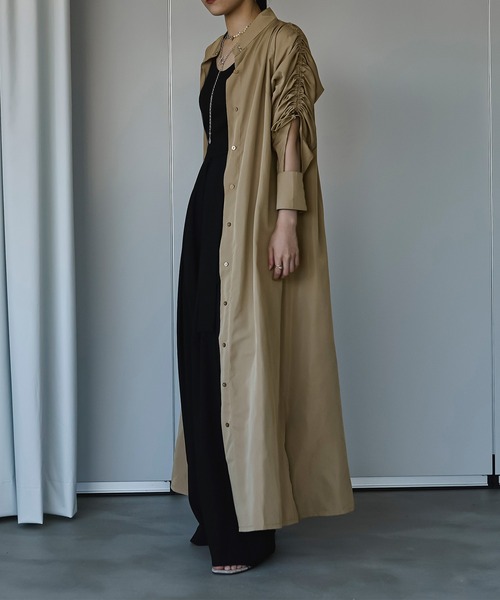 Ezick（エジック）の「DRAWストリングシャツワンピース（シャツワンピース・レディース・ブラック/ベージュ・FREE）」の20枚目の写真