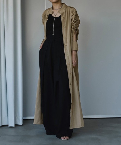 Ezick（エジック）の「DRAWストリングシャツワンピース（シャツワンピース・レディース・ブラック/ベージュ・FREE）」の19枚目の写真
