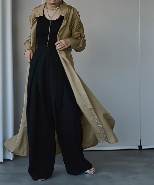 Ezick（エジック）の「DRAWストリングシャツワンピース（シャツワンピース・レディース・ブラック/ベージュ・FREE）」の22枚目の写真