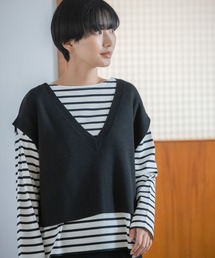 LEPSIM | 12ゲージ満たされVネックニットベスト　294927(ベスト)