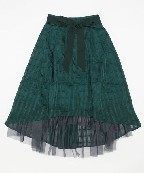 axes femme POETIQUE(アクシーズファムポエティック)の「シアーチェックロングスカート(スカート・レディース・グリーン/ピンク/ブラック・MEDIUM)」の3枚目の写真