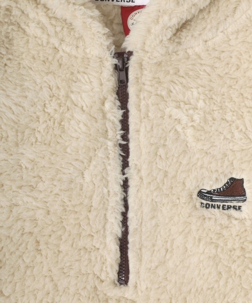 CONVERSE（コンバース）の「CONVERSE/コンバース ワンポイントロゴ刺繍 ボア オーバーサイズ ハーフジップ パーカー レディース メンズ フーディー（パーカー・レディース・オフホワイト/ブルー/グリーン/ブラック・M/L/LL）」の8枚目の写真
