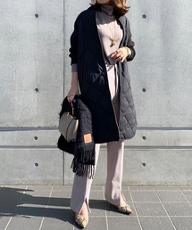 Munich | キルティングタフタ×ダンボールドッキングコート(ノーカラーコート)