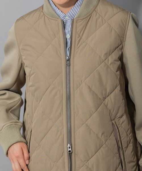 セール】キルティングタフタ×ダンボールドッキングコート（ノーカラー  