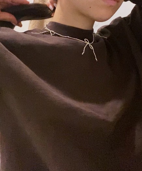 whim(ウィム)の「Lottie-リボンビーズネックレス-(ネックレス・レディース・シルバー/ゴールド/クリア・FREE)」の7枚目の写真