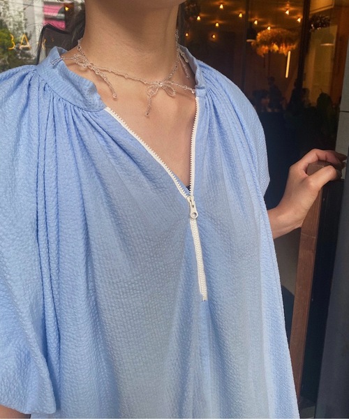 whim(ウィム)の「Lottie-リボンビーズネックレス-(ネックレス・レディース・シルバー/ゴールド/クリア・FREE)」の5枚目の写真