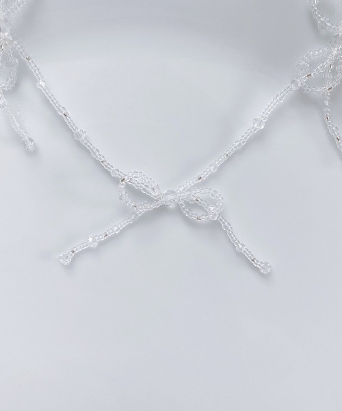 whim(ウィム)の「Lottie-リボンビーズネックレス-(ネックレス・レディース・シルバー/ゴールド/クリア・FREE)」の17枚目の写真