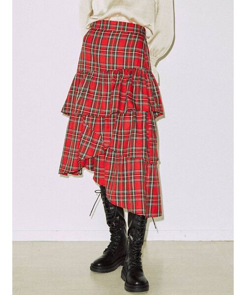 jouetie(ジュエティ)の「フリルティアードスカート(スカート・レディース・ブラック/レッド/グリーン・MEDIUM)」の3枚目の写真