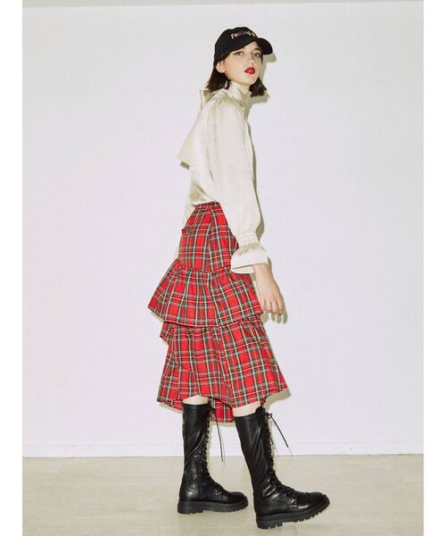 jouetie(ジュエティ)の「フリルティアードスカート(スカート・レディース・ブラック/レッド/グリーン・MEDIUM)」の7枚目の写真