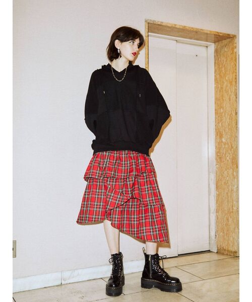 jouetie(ジュエティ)の「フリルティアードスカート(スカート・レディース・ブラック/レッド/グリーン・MEDIUM)」の8枚目の写真