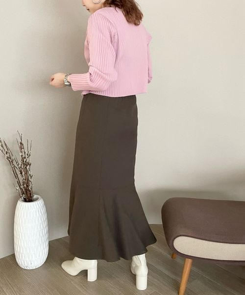 LOWRYS FARM(ローリーズファーム)の「2WAYクロップドカーディガン 165093(カーディガン/ボレロ・レディース・ブラック/ピンク/グリーン/オフホワイト/ホワイト系1・FREE)」の15枚目の写真