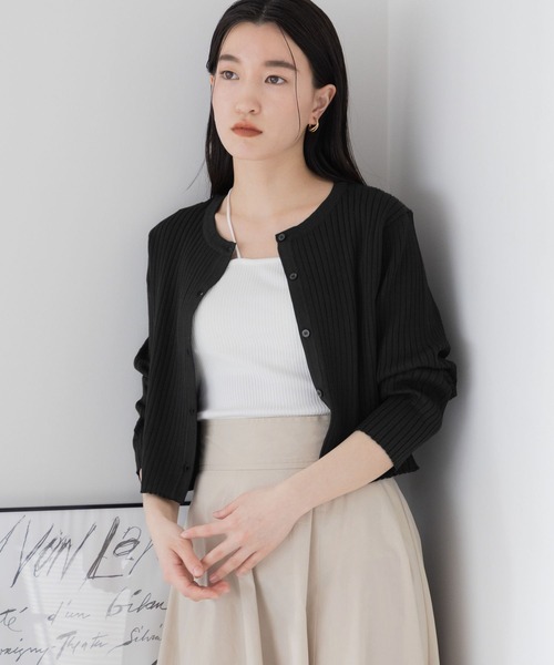 LOWRYS FARM(ローリーズファーム)の「2WAYクロップドカーディガン 165093(カーディガン/ボレロ・レディース・ブラック/ピンク/グリーン/オフホワイト/ホワイト系1・FREE)」の10枚目の写真