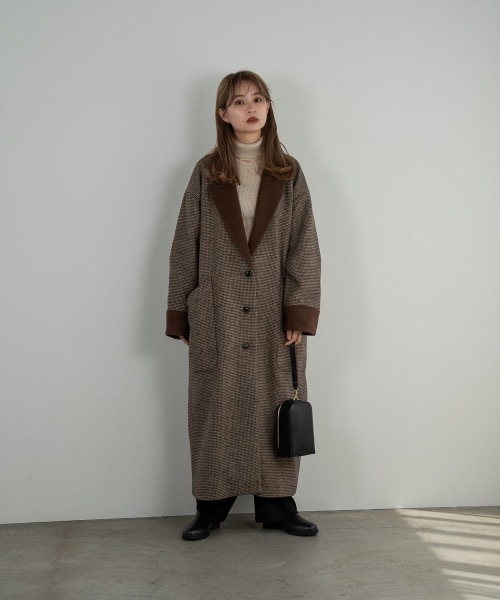 Amiur（エミレ）の「double face check coat（ダウンジャケット/コート・レディース・ブラウン・M/S）」の8枚目の写真