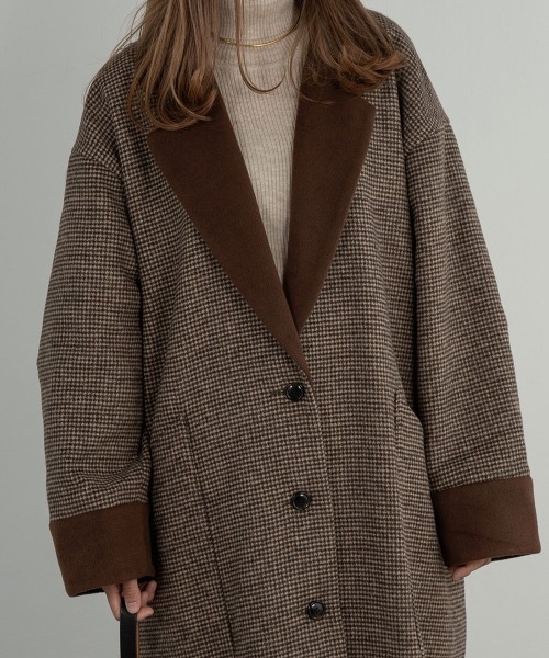 Amiur（エミレ）の「double face check coat（ダウンジャケット/コート・レディース・ブラウン・M/S）」の10枚目の写真
