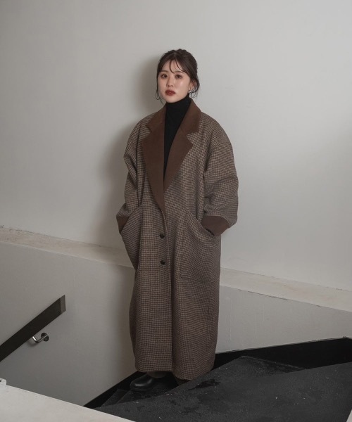 Amiur（エミレ）の「double face check coat（ダウンジャケット/コート・レディース・ブラウン・M/S）」の11枚目の写真