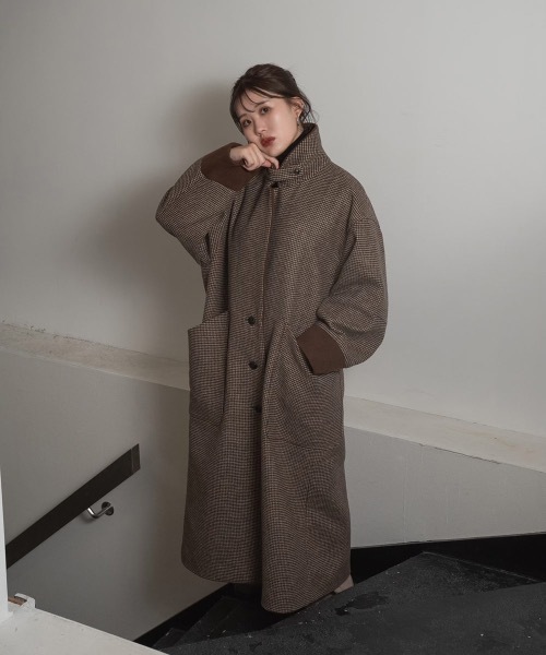 Amiur（エミレ）の「double face check coat（ダウンジャケット/コート・レディース・ブラウン・M/S）」の13枚目の写真
