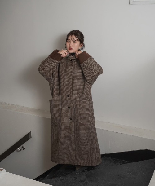 Amiur（エミレ）の「double face check coat（ダウンジャケット/コート・レディース・ブラウン・M/S）」の12枚目の写真