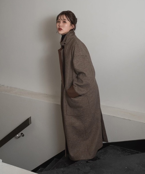 Amiur（エミレ）の「double face check coat（ダウンジャケット/コート・レディース・ブラウン・M/S）」の14枚目の写真