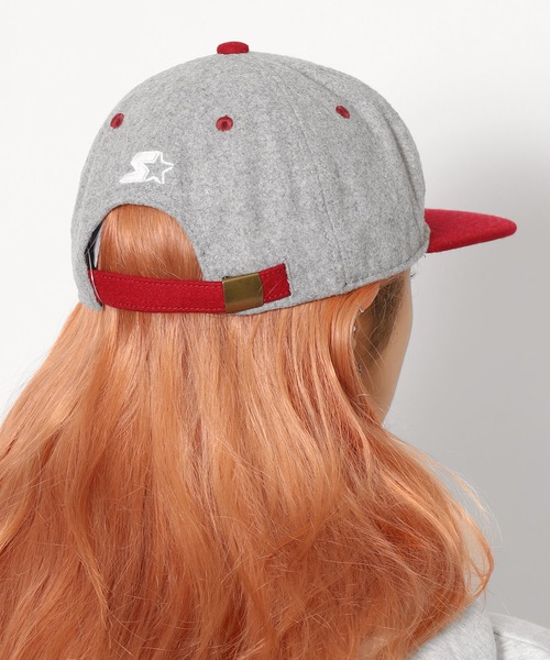 STARTER(スターター)の「STARTER/スターター MELTON 6P CAP メルトンキャップ フロントロゴ 刺繍(キャップ・メンズ・ブラック/グリーン/ネイビー/レッド・57~59cm)」の9枚目の写真