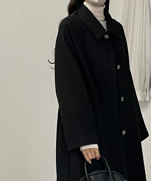 Louere（ルエレ）の「ステンカラーベルト付きコート（ステンカラーコート・レディース・ブラック/ダークベージュ/カーキブラウン・SMALL/MEDIUM/LARGE）」の12枚目の写真