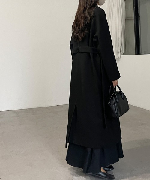 Louere（ルエレ）の「ステンカラーベルト付きコート（ステンカラーコート・レディース・ブラック/ダークベージュ/カーキブラウン・SMALL/MEDIUM/LARGE）」の13枚目の写真