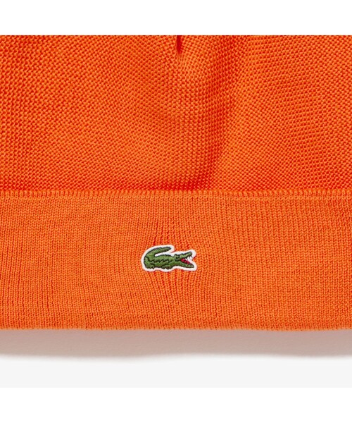 LACOSTE（ラコステ）の「クロックエンブレムニットキャップ（ニットキャップ/ビーニー・メンズ・ホワイト/オレンジ/ネイビー・FREE）」の8枚目の写真