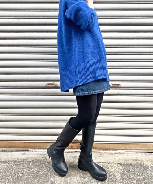 Sugar Sugar(シュガーシュガー)の「【SUGAR SUGAR シュガーシュガー】軽量厚底ストレッチロングブーツ(ブーツ・レディース・ブラック/アイボリー・M/S/L/LL)」の10枚目の写真