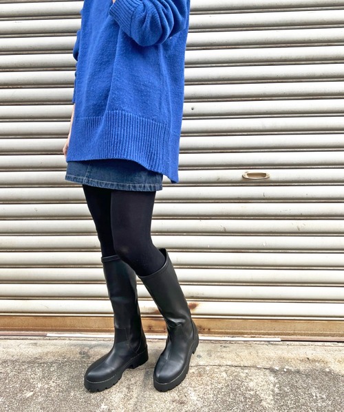 Sugar Sugar(シュガーシュガー)の「【SUGAR SUGAR シュガーシュガー】軽量厚底ストレッチロングブーツ(ブーツ・レディース・ブラック/アイボリー・M/S/L/LL)」の4枚目の写真