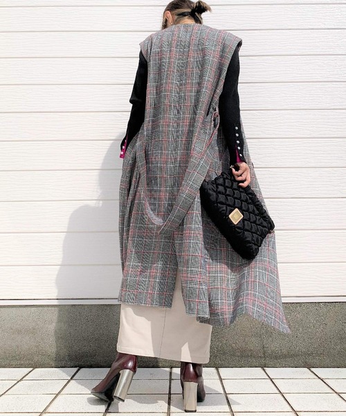 Q(キュー)の「3wayレイヤードトレンチコート(トレンチコート・レディース・チャコールグレー/ブラック系その他・MEDIUM)」の19枚目の写真