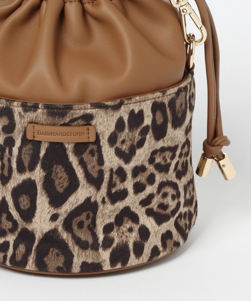 BARNYARDSTORM（バンヤードストーム）の「BARNYARDSTORM / 巾着コンビショルダー（ショルダーバッグ・レディース・ブラック/レオパード・FREE）」の5枚目の写真