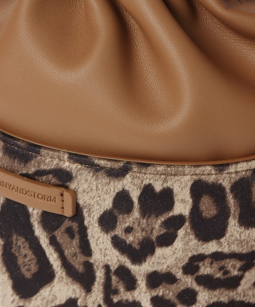BARNYARDSTORM（バンヤードストーム）の「BARNYARDSTORM / 巾着コンビショルダー（ショルダーバッグ・レディース・ブラック/レオパード・FREE）」の13枚目の写真