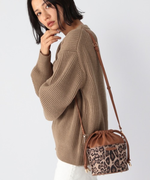 BARNYARDSTORM（バンヤードストーム）の「BARNYARDSTORM / 巾着コンビショルダー（ショルダーバッグ・レディース・ブラック/レオパード・FREE）」の6枚目の写真