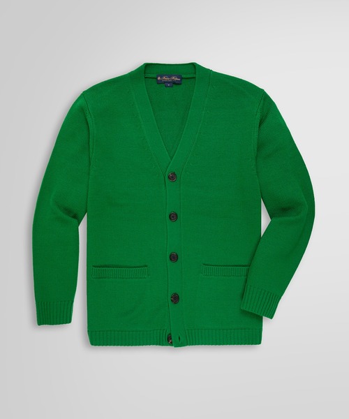 BROOKS BROTHERS（ブルックスブラザーズ）の「メリノウール ソリッド Vネックカーディガン（カーディガン/ボレロ・メンズ・グリーン/ベージュ/ブラック・SMALL/MEDIUM/LARGE）」の3枚目の写真