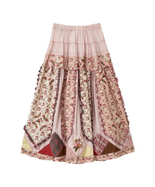 【在庫あり】 PINK HOUSE（ピンクハウス）の「ベリーズブーケプリントパッチ スカート