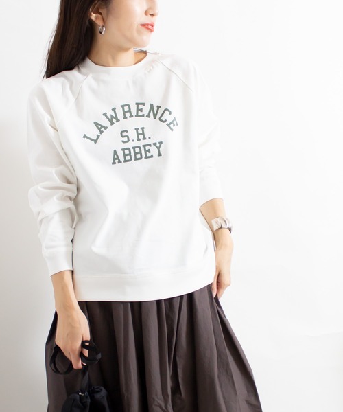 ALL ORDINARIES(オールオーディナリーズ)の「LAWRENCE 天竺ラグラン長袖Tシャツ(Tシャツ/カットソー・レディース・ライトグリーン/オフホワイト/ブラック・FREE)」の2枚目の写真
