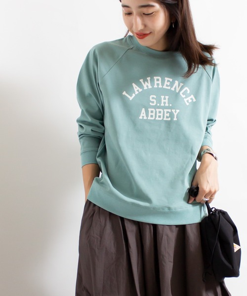 ALL ORDINARIES(オールオーディナリーズ)の「LAWRENCE 天竺ラグラン長袖Tシャツ(Tシャツ/カットソー・レディース・ライトグリーン/オフホワイト/ブラック・FREE)」の3枚目の写真