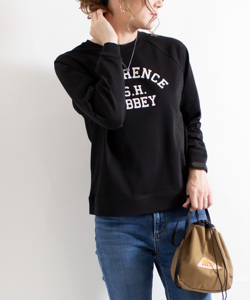 ALL ORDINARIES(オールオーディナリーズ)の「LAWRENCE 天竺ラグラン長袖Tシャツ(Tシャツ/カットソー・レディース・ライトグリーン/オフホワイト/ブラック・FREE)」の1枚目の写真