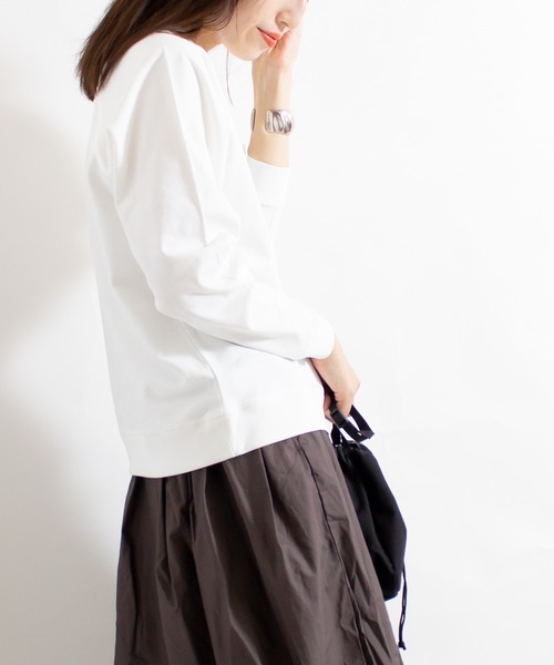 ALL ORDINARIES(オールオーディナリーズ)の「LAWRENCE 天竺ラグラン長袖Tシャツ(Tシャツ/カットソー・レディース・ライトグリーン/オフホワイト/ブラック・FREE)」の17枚目の写真