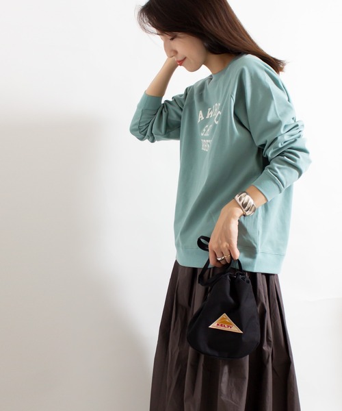 ALL ORDINARIES(オールオーディナリーズ)の「LAWRENCE 天竺ラグラン長袖Tシャツ(Tシャツ/カットソー・レディース・ライトグリーン/オフホワイト/ブラック・FREE)」の22枚目の写真