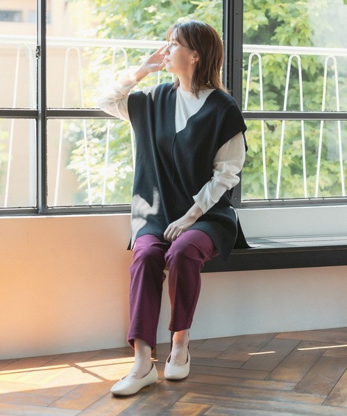 studio CLIP（スタディオクリップ）の「【みんなのリクエストパンツ】柔らかストレッチテーパードパンツ（その他パンツ・レディース・ネイビー/ブラウン/モカ/カーキ/アイボリー/スモーク/キャメル/ボルドー・MEDIUM/LARGE/SMALL/XX-LARGE/X-LARGE/XXX-LARGE）」の14枚目の写真